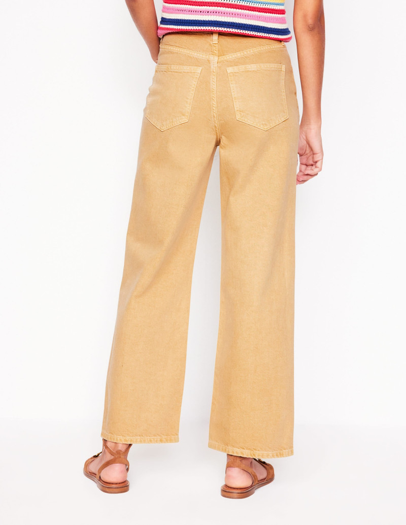 High Rise Straight Crop Jeans-Buttermilk Yellow 5