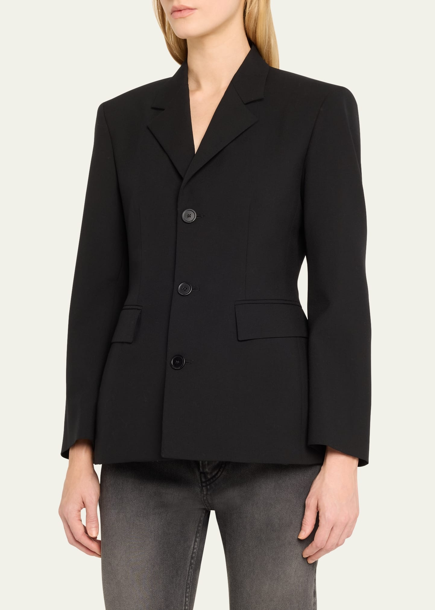 ジャケット BALENCIAGA HOURGLASS JACKET FLUID BARATHEA Balenciaga Barathea Hourglass Tuxedo Jacket - ShopStyle Blazers