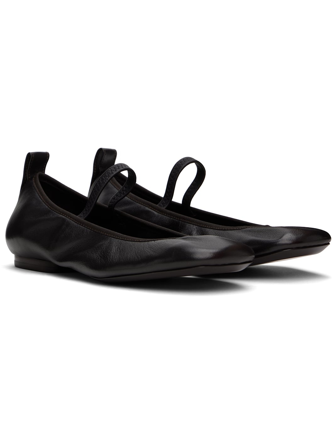 Brown Square Flat Ballerina Flats - 4