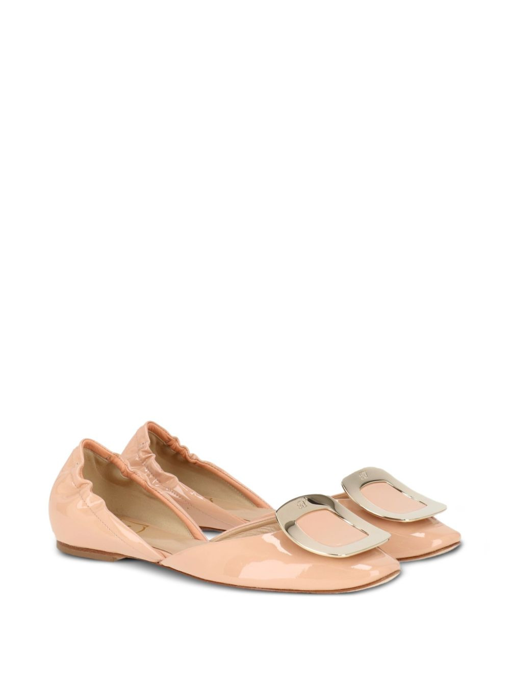 buckle-embellished patent-leather ballet flats - 2