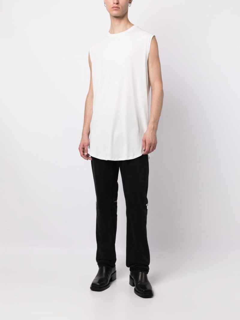 Julius curved-hem cotton tank top outlook