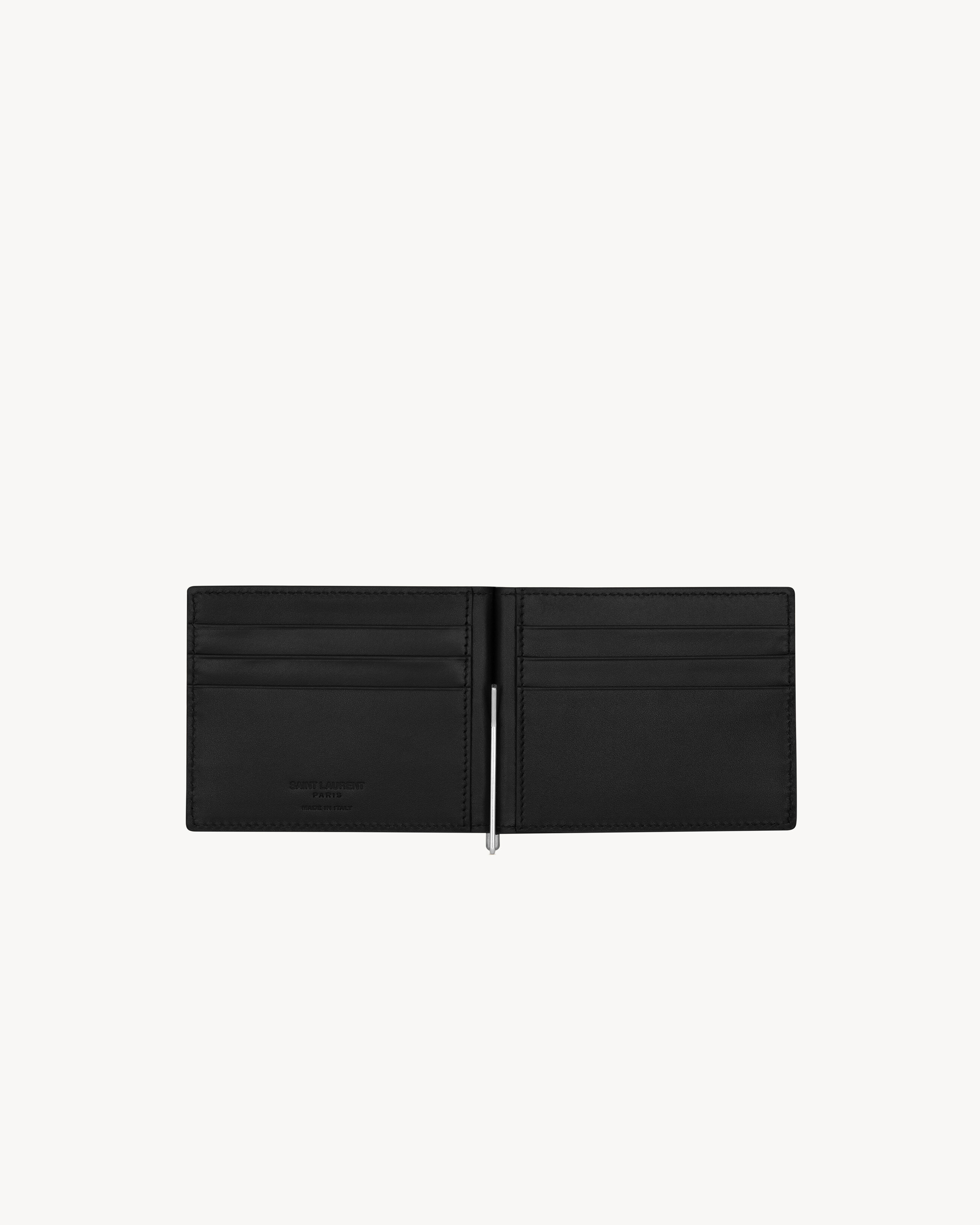 SAINT LAURENT PARIS BILL CLIP WALLET IN CROCODILE-EMBOSSED LEATHER - 4