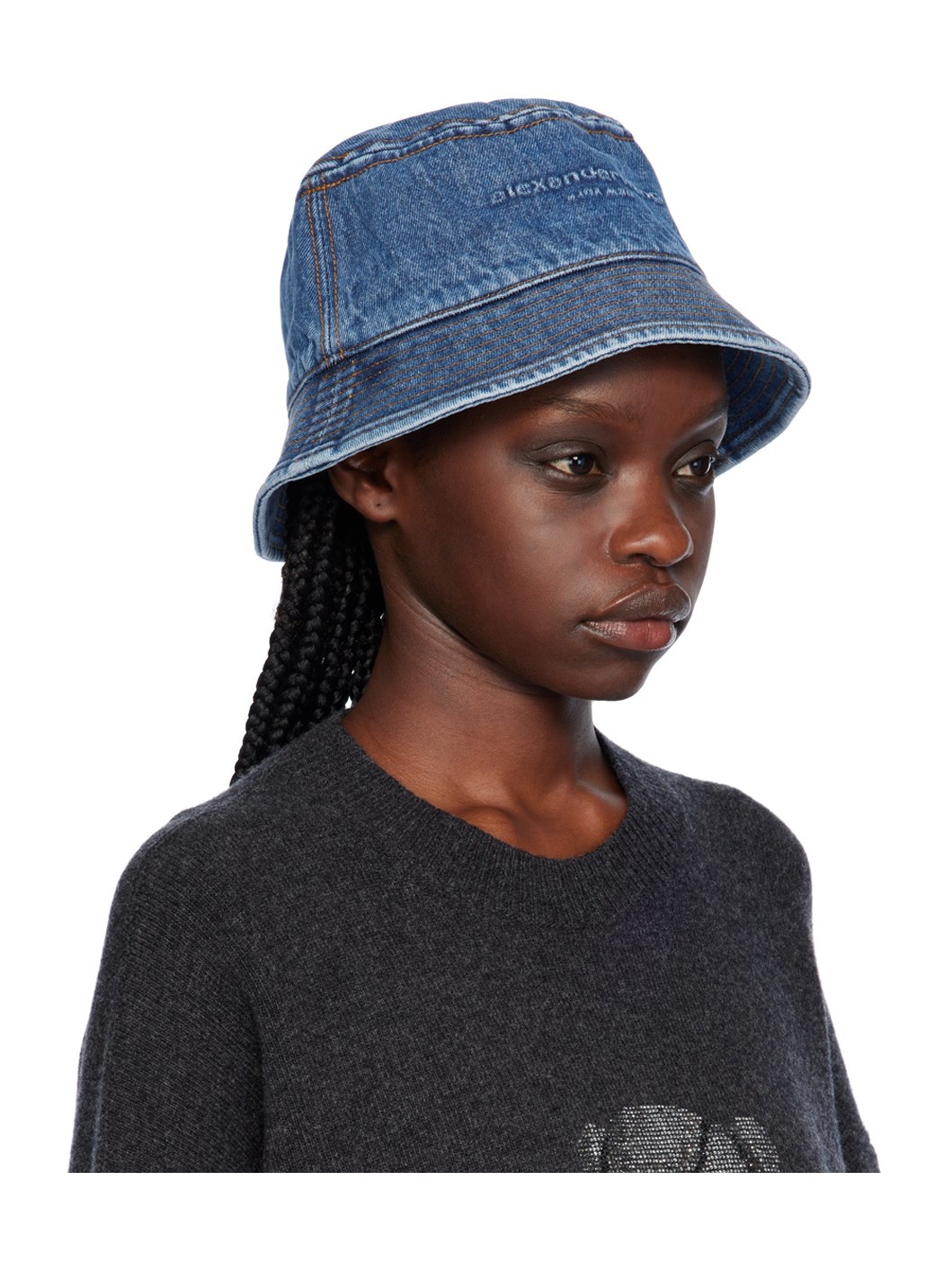 Blue Embossed Bucket Hat - 2