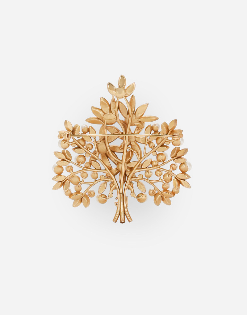 Brooch with branches, leaves and DG logo 3