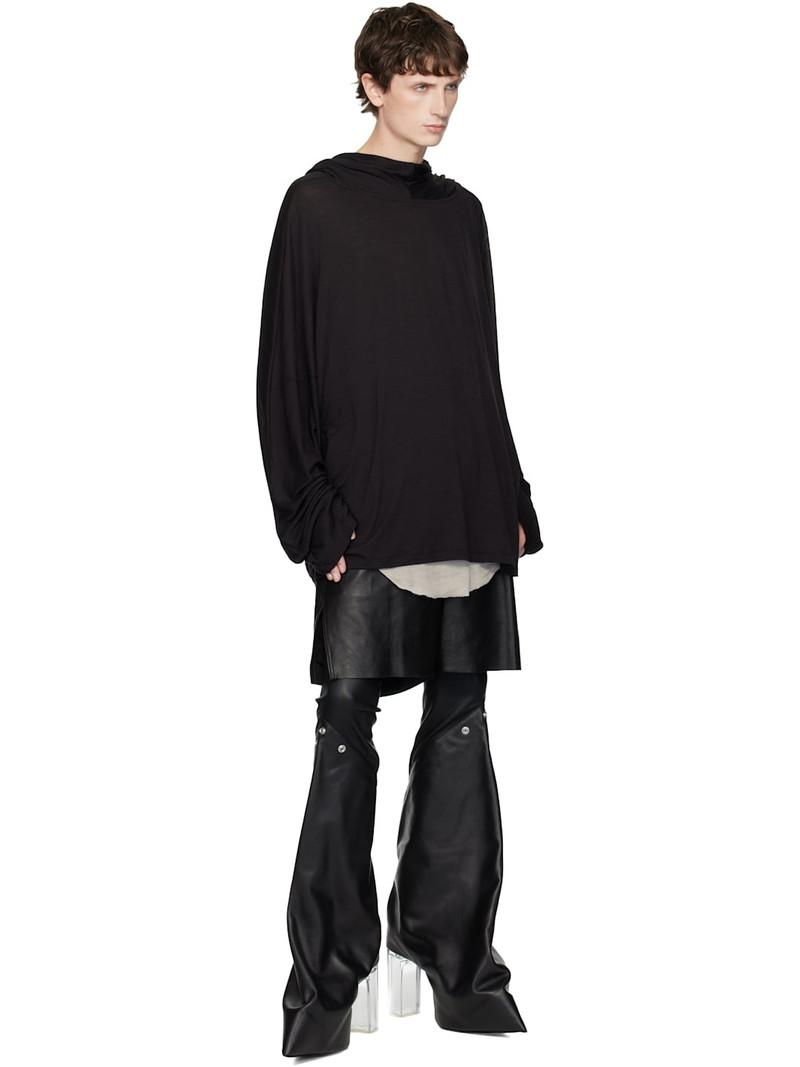 Rick Owens Black Concordians Tunic Hoodie outlook
