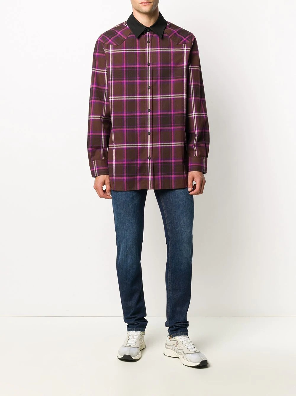 check-pattern long-sleeve shirt - 2