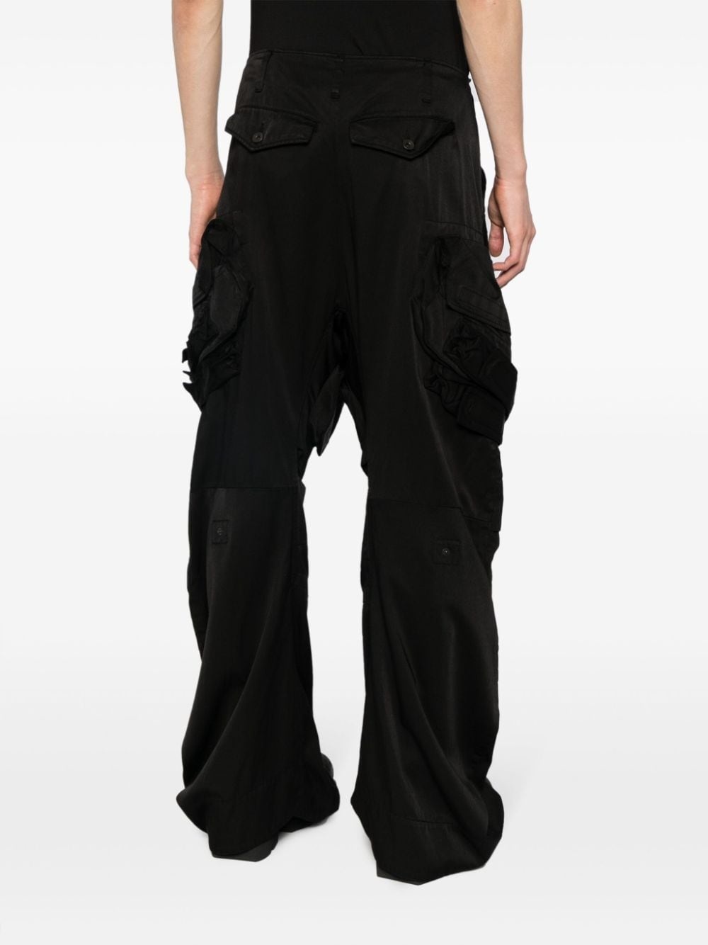 panelled ruched cargo trousers - 4