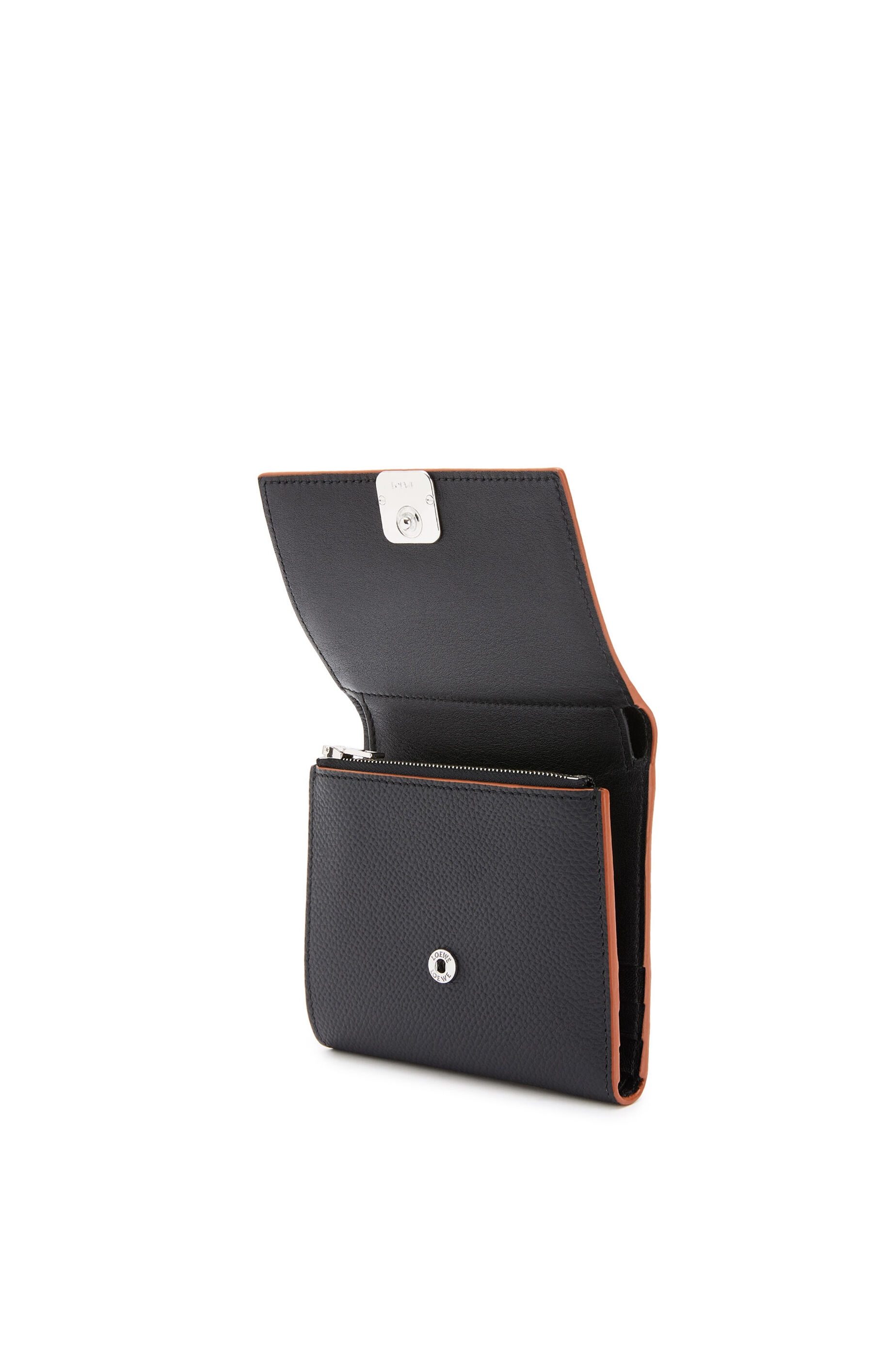 Anagram square 8 cc wallet in pebble grain calfskin - 3