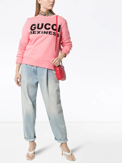 GUCCI Sexiness logo print sweatshirt outlook