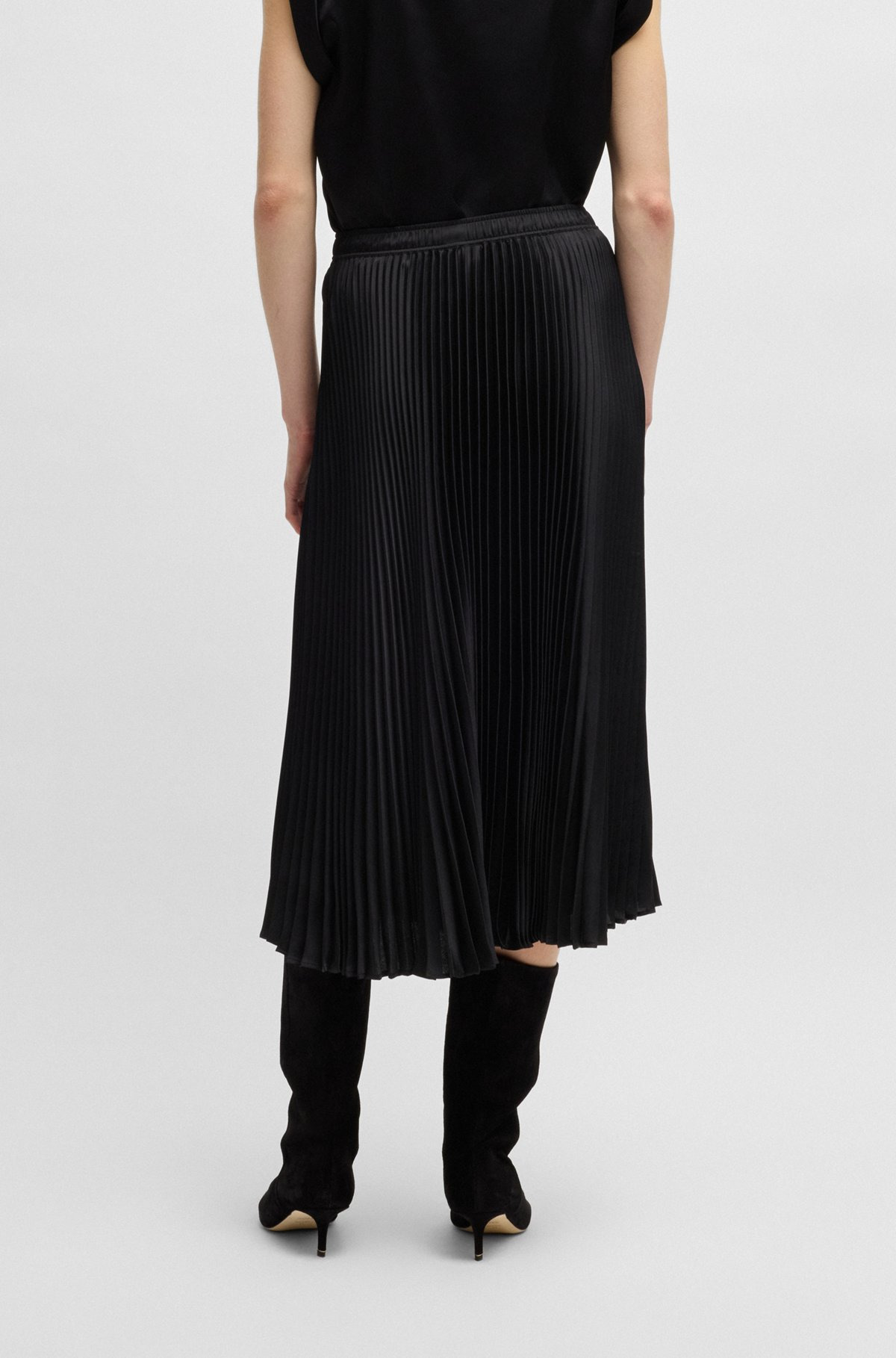 PLISSÉ SKIRT WITH MICRO PRINT - 4