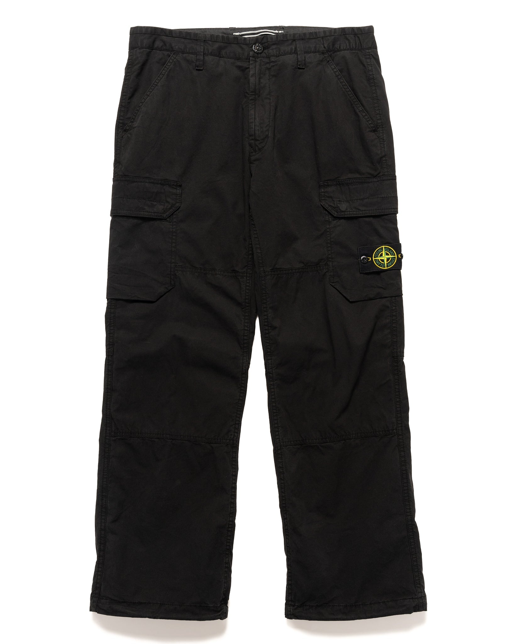 Stone Island Gabardine Cotton Stretch Cargo Pants Black | REVERSIBLE