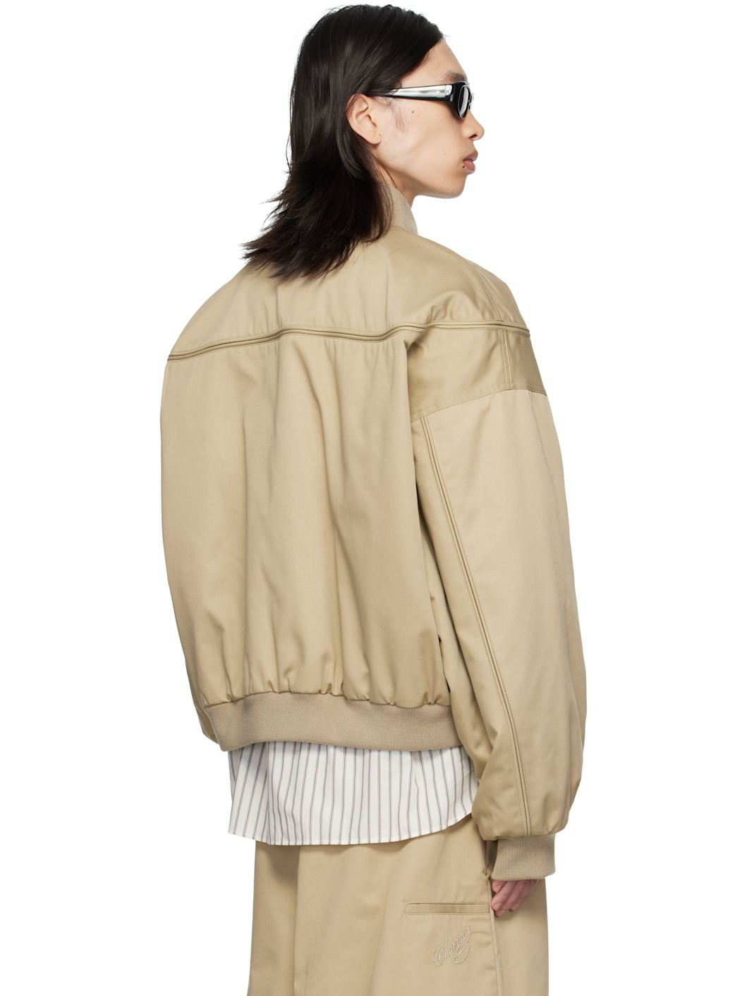 Beige Gas Station Bomber Jacket - 3