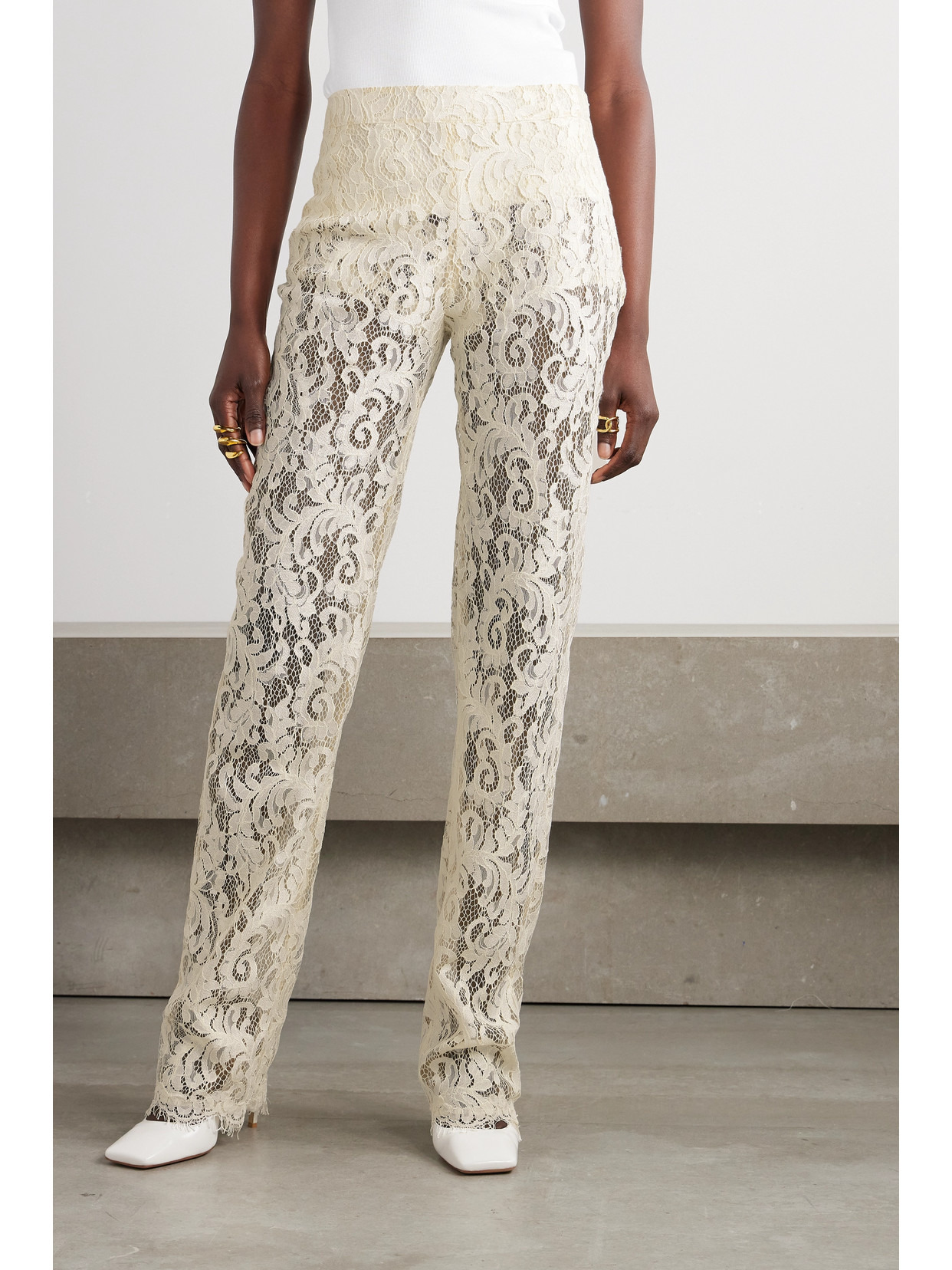 Gregora Corded Lace Straight-leg Pants - 4