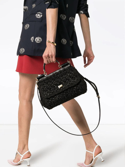 Dolce & Gabbana black Sicily raffia tote bag outlook