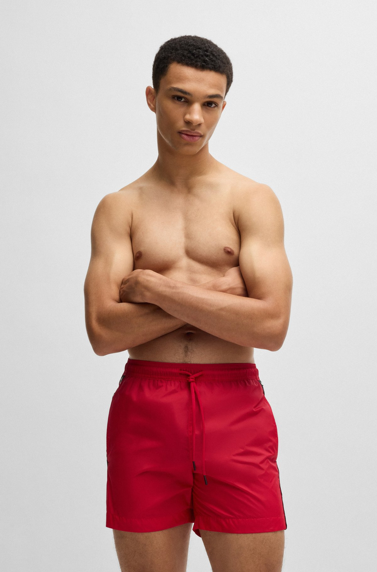 FULLY LINED SWIM SHORTS WITH LOGO TAPE - 2
