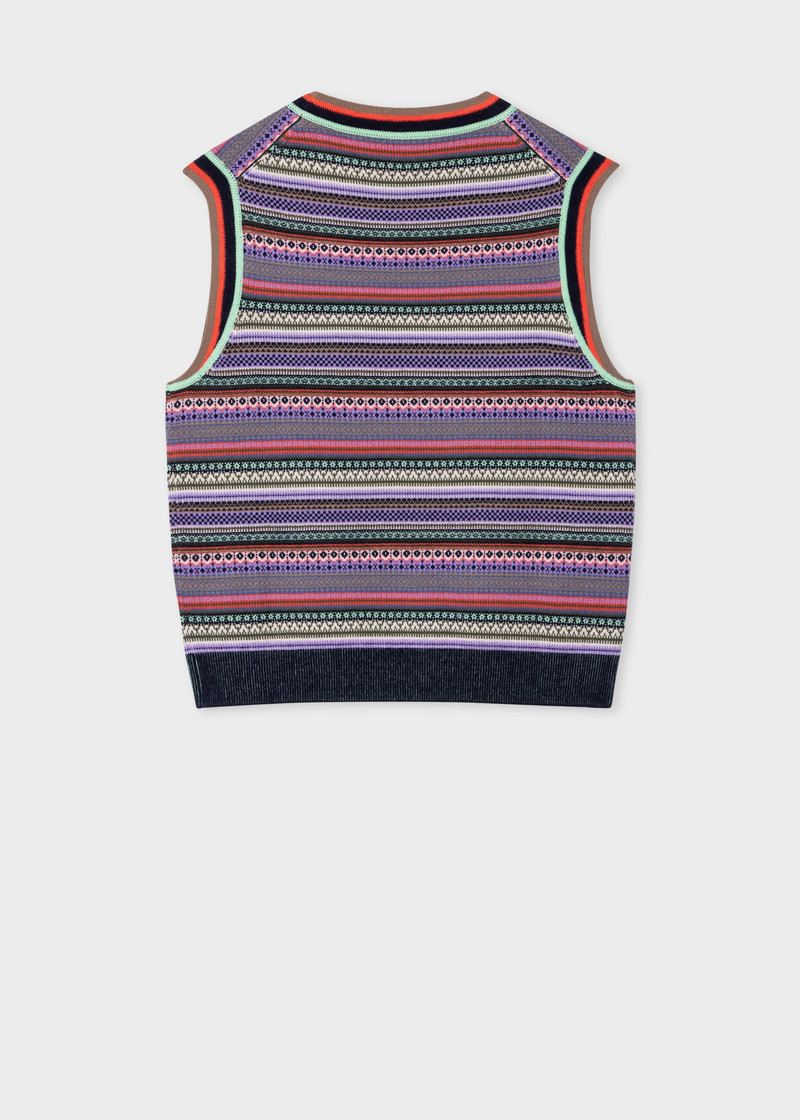 Paul Smith Navy Fairisle Wool Vest outlook