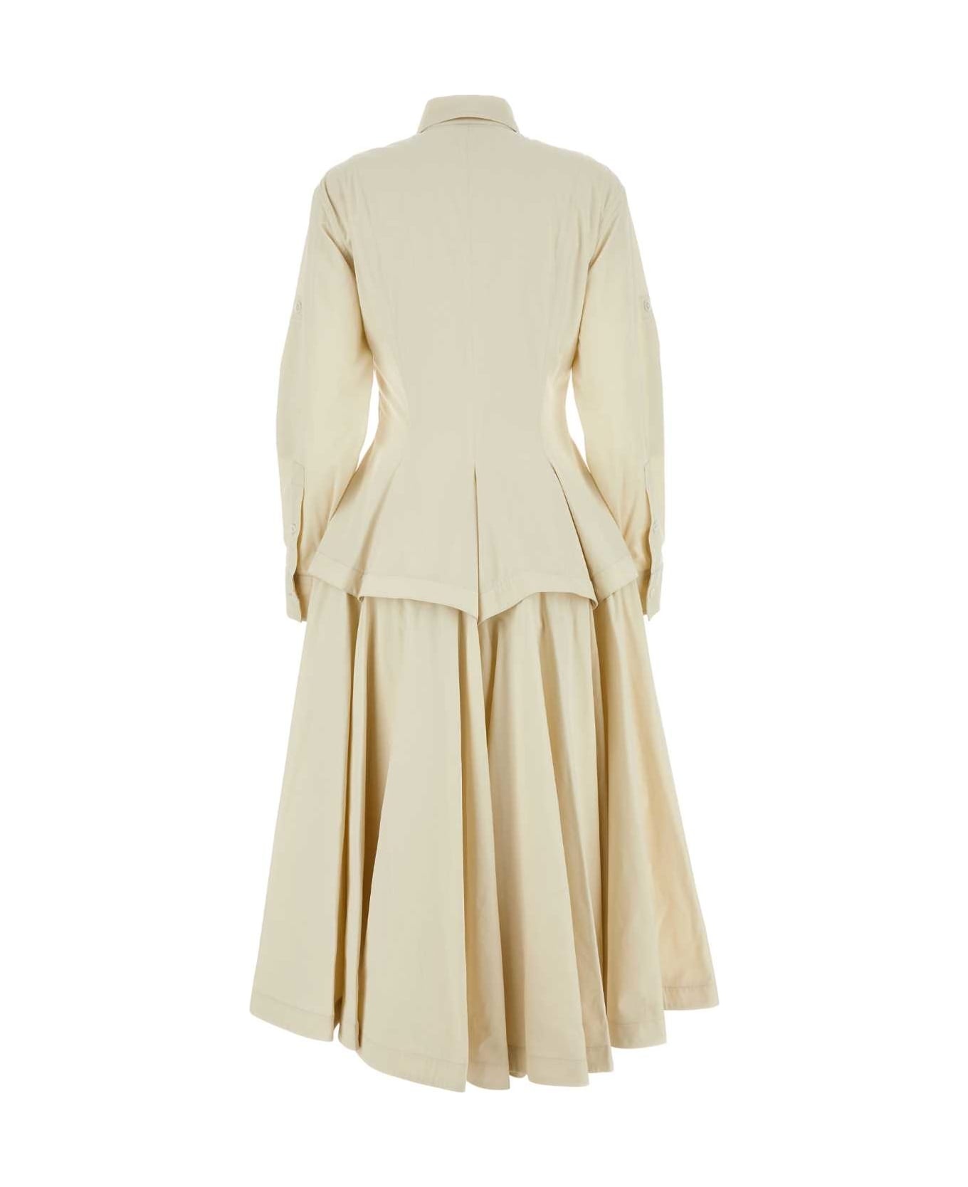 Sand Cotton Blend Shirt Dress - 2