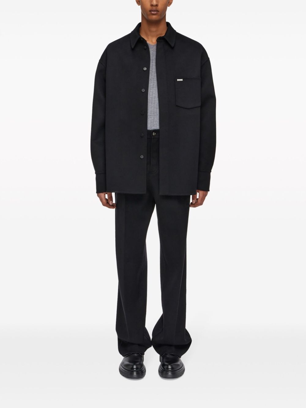 chest-pocket long-sleeve shirt jacket - 2