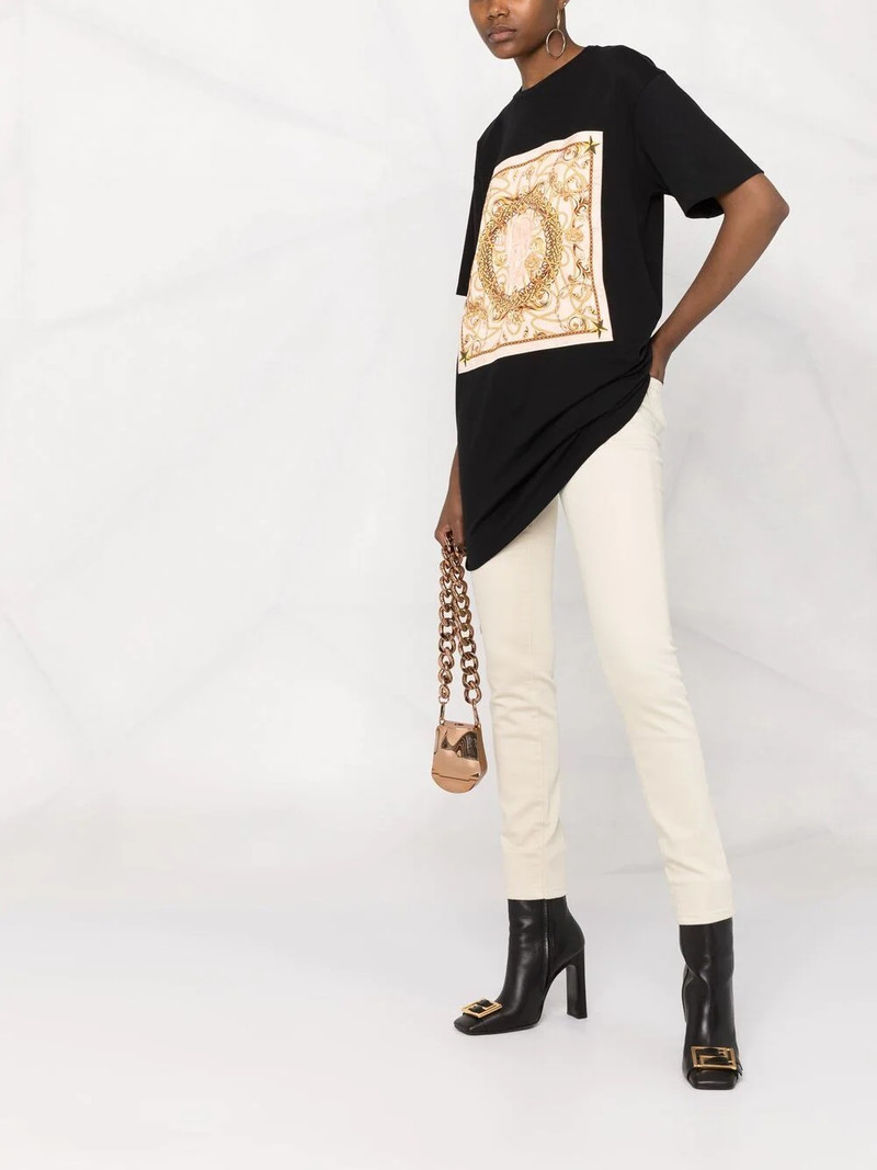 logo patch high-waisted jeggings 6