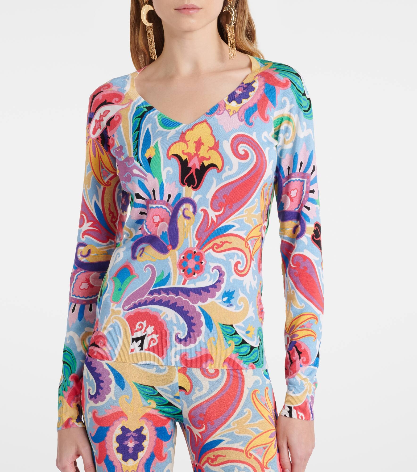 Paisley silk-blend sweater - 4