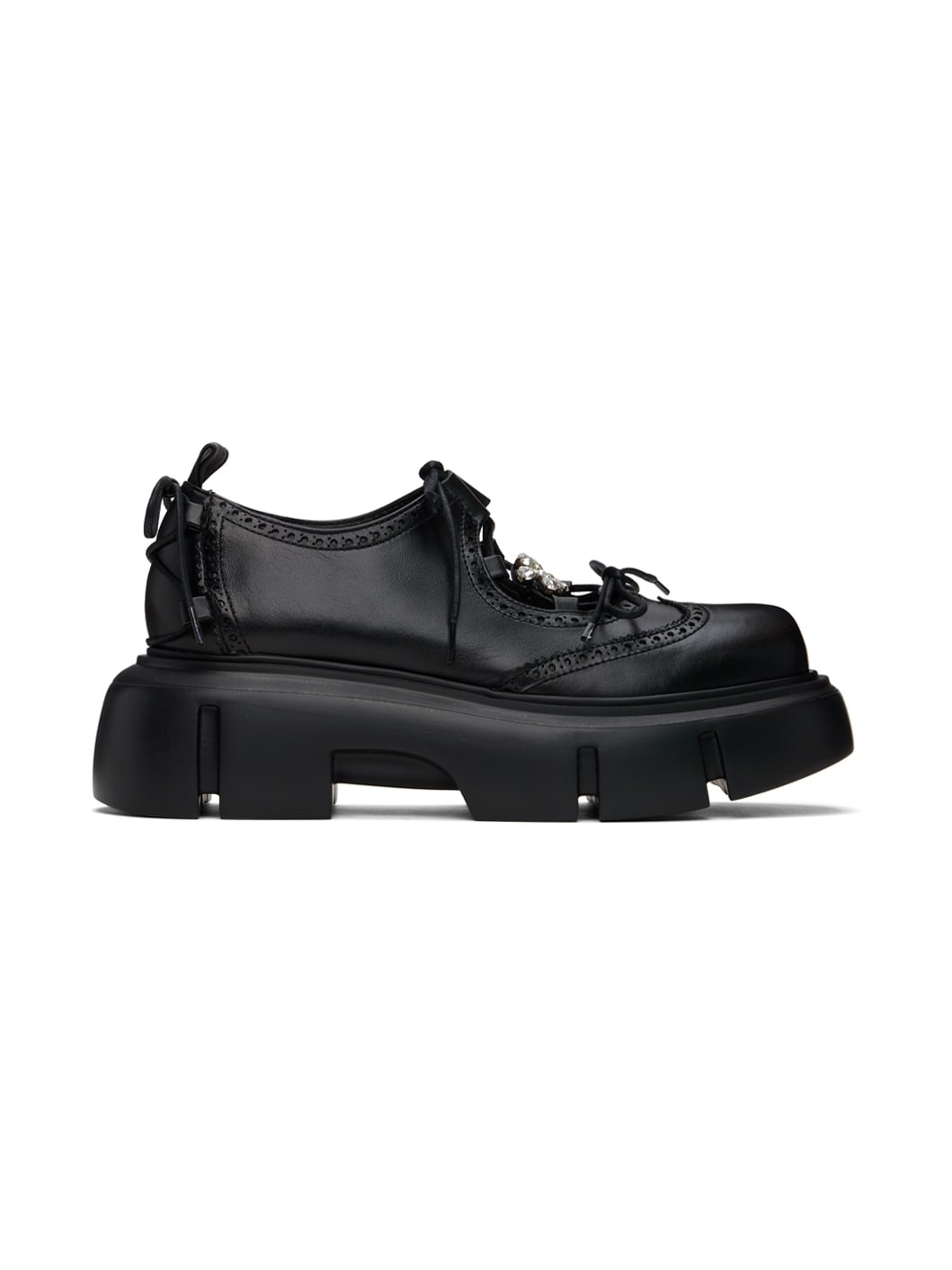 Black Platform Ghillie Brogues - 1