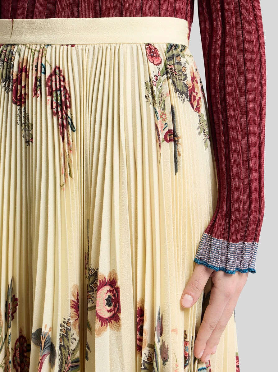 PLEATED SABLE SKIRT WITH PRINT - 3
