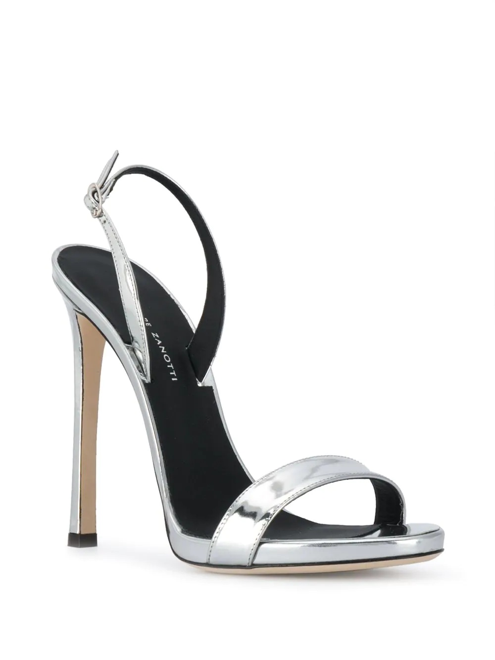 metallic open-toe heeled sandals - 2