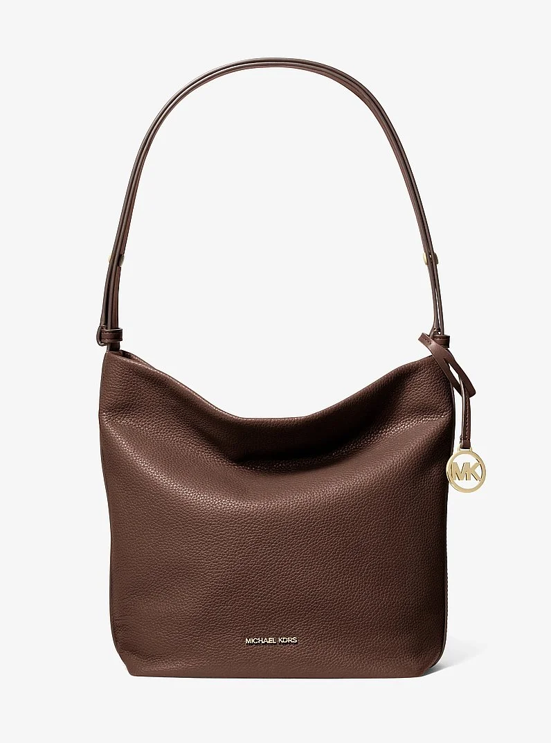 Roey Medium Pebbled Leather Bucket Messenger Bag - 1