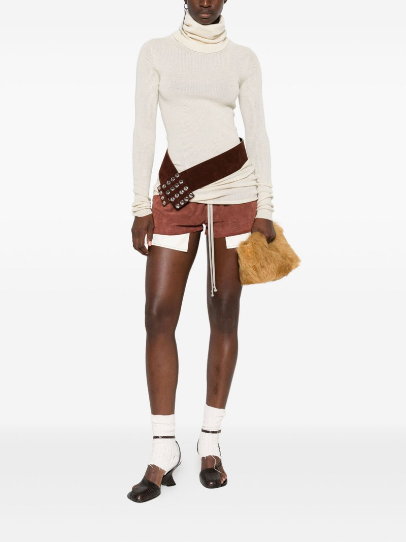 Rick Owens panelled drawstring shorts outlook