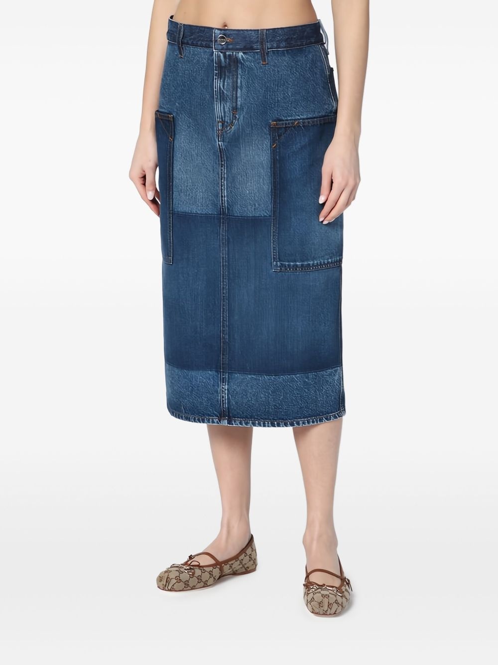 denim midi skirt - 3