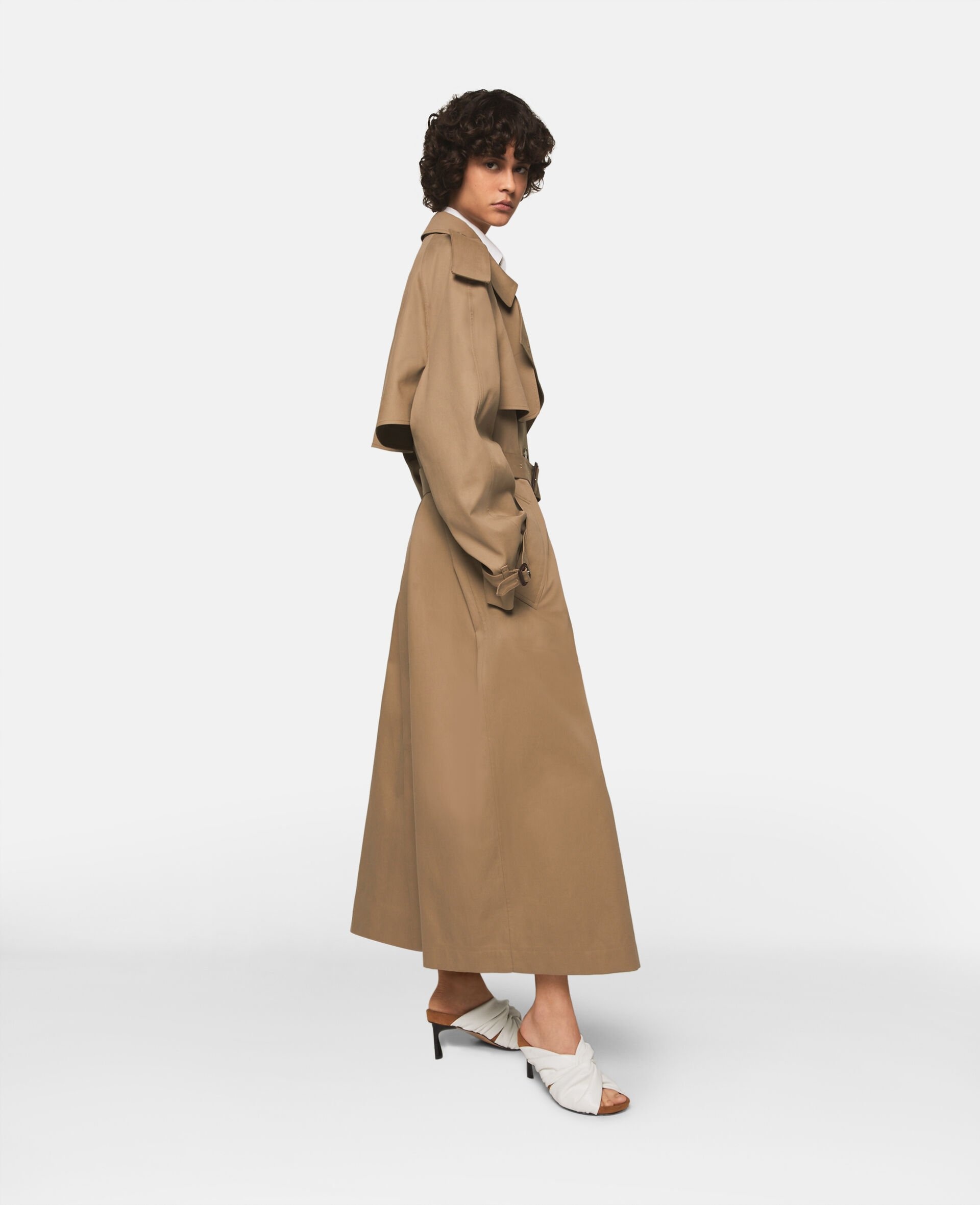 Belted Cotton Trench Coat - 3