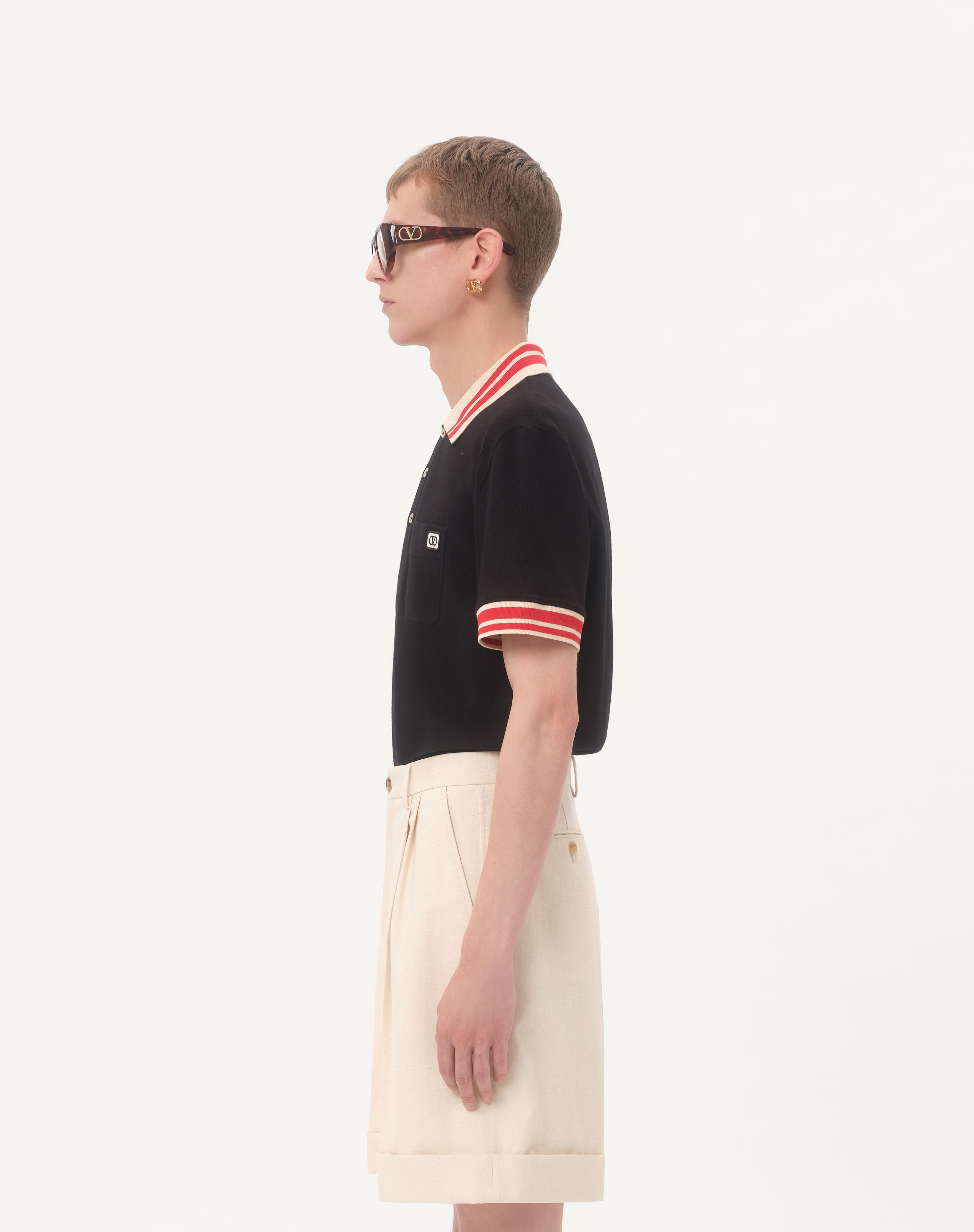 COTTON PIQUÉ POLO SHIRT WITH VLOGO PATCH - 5