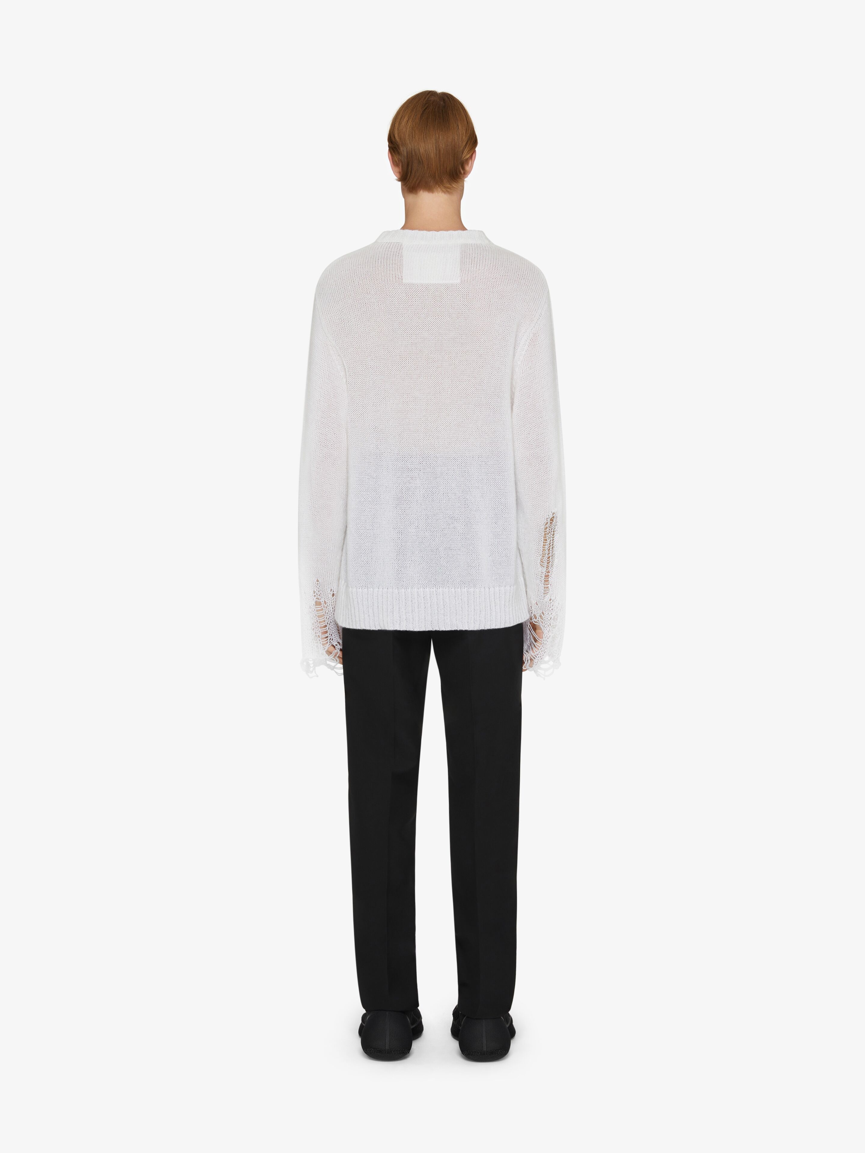 SWEATER IN MOHAIR AND WOOL WITH DESTROYED EFFECT - 4