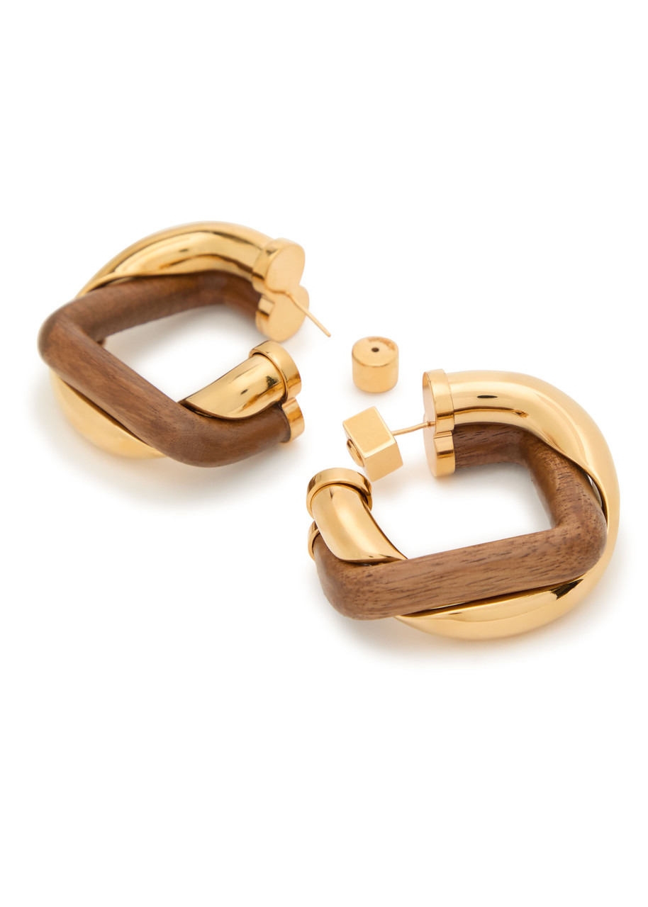 Jacquemus Les Doppio Two-tone Wooden Hoop Earrings - 3