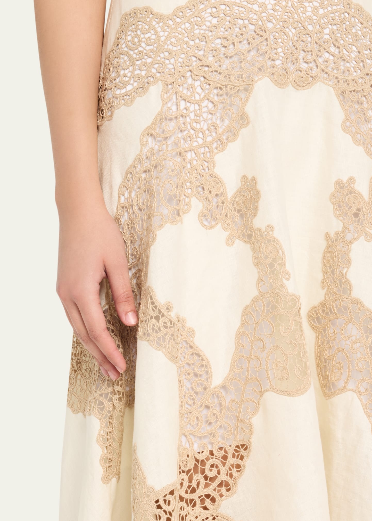 Arlette Sleeveless Handkerchief Lace Midi Dress - 5