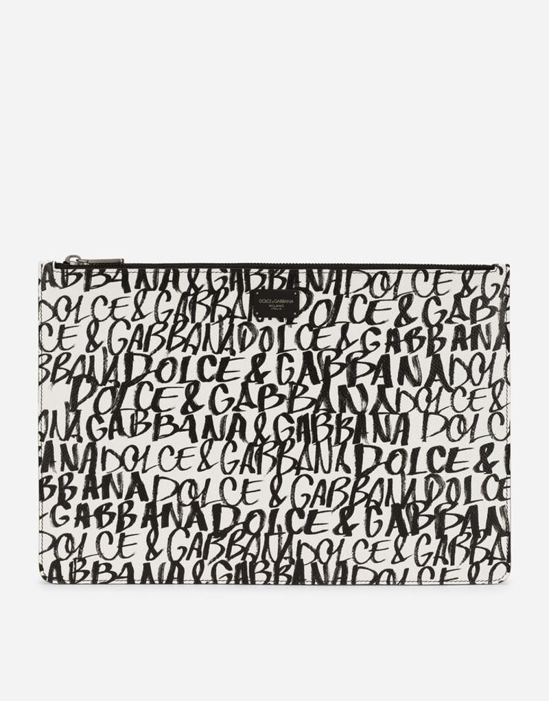 Dauphine calfskin toiletry bag with logo print 1