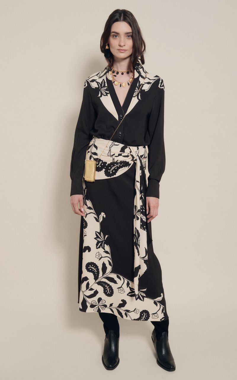 Johanna Ortiz Cosmology Midi Skirt black/white outlook