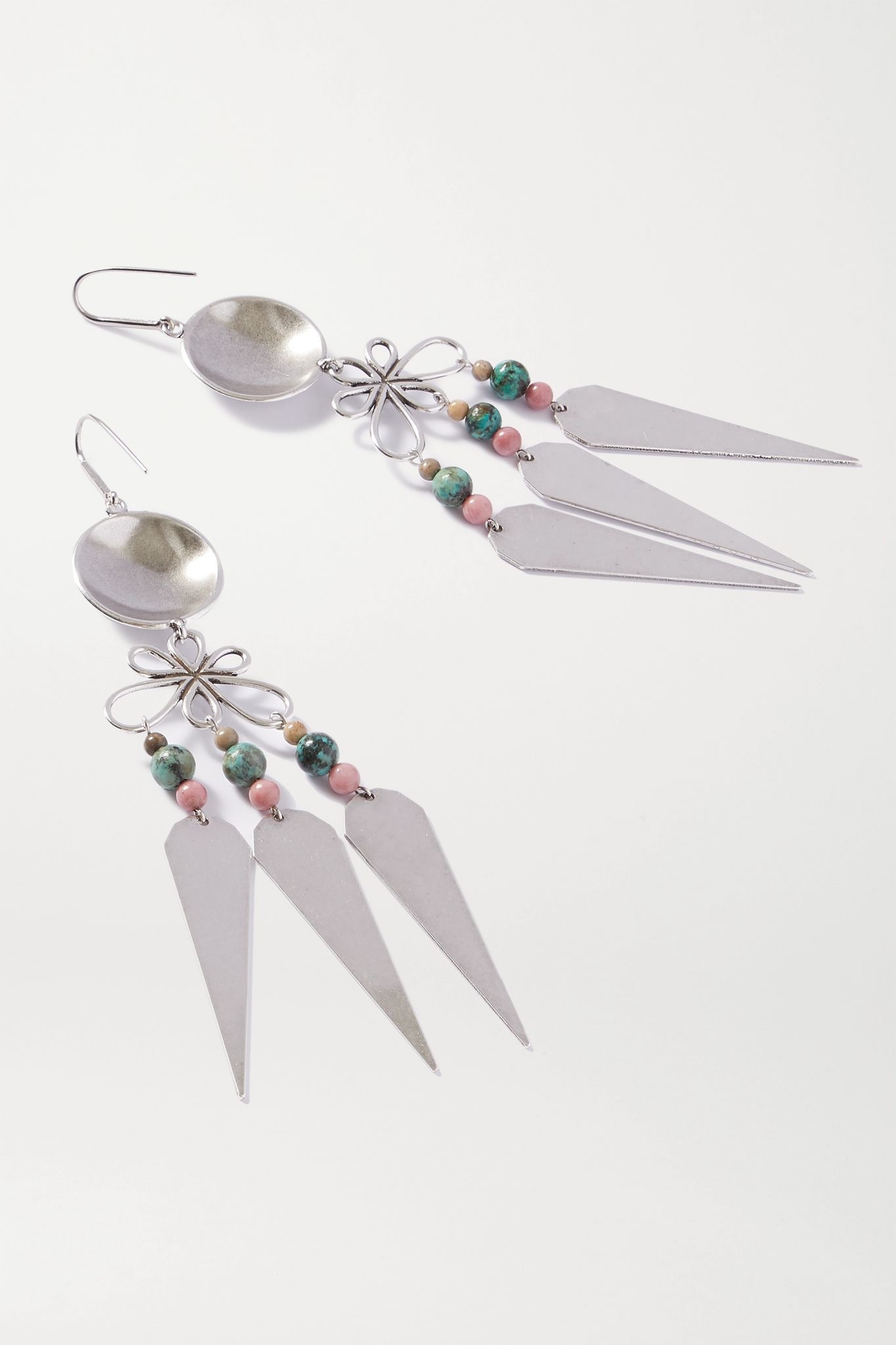 Jules silver-tone beaded earrings - 3