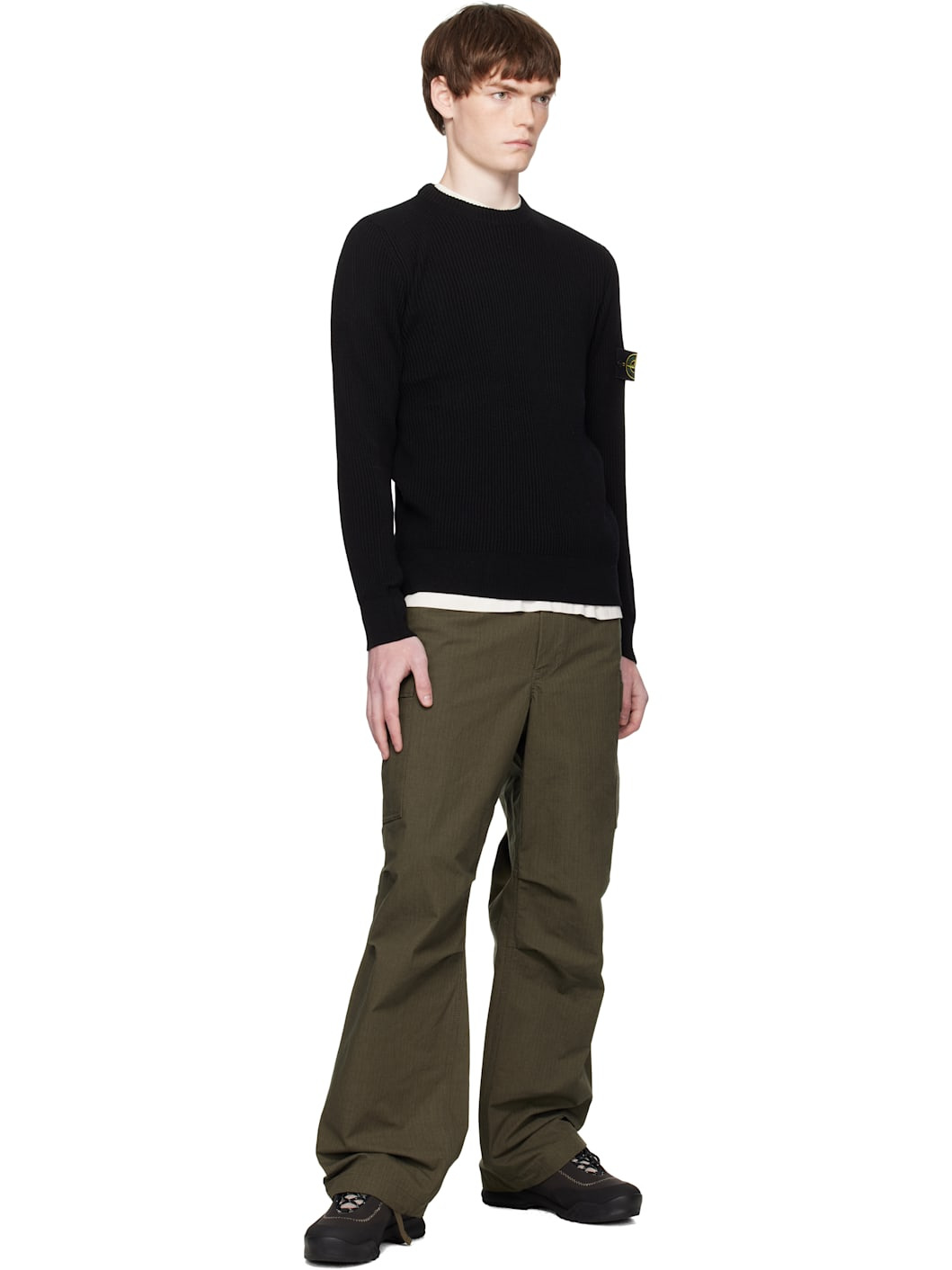 Black 5100053 Full Rib RWS Wool Sweater - 5