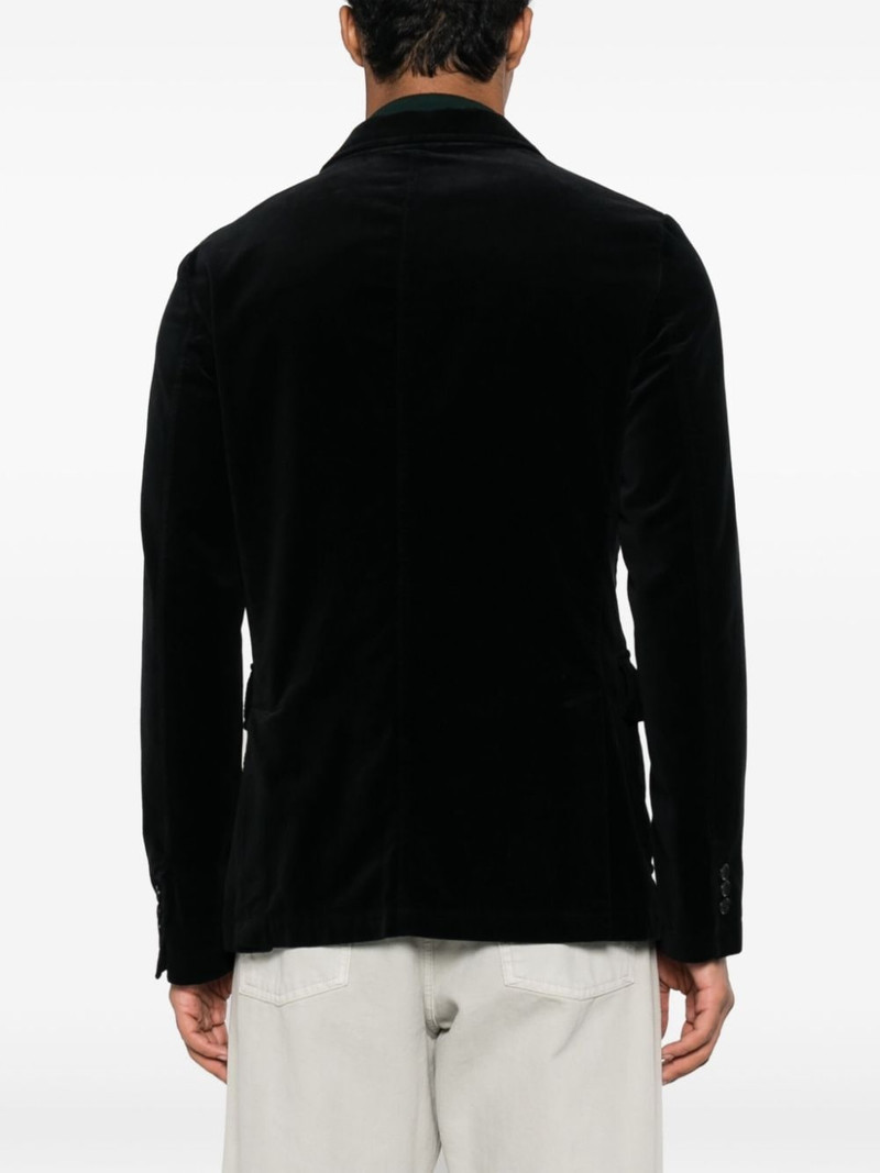 notched-lapels velvet-finish double-breasted blazer 4