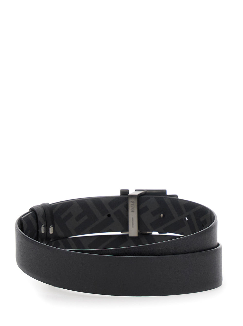 Fendi Men Black Reversible Belt With Ff Buckle In Leather Man - 3