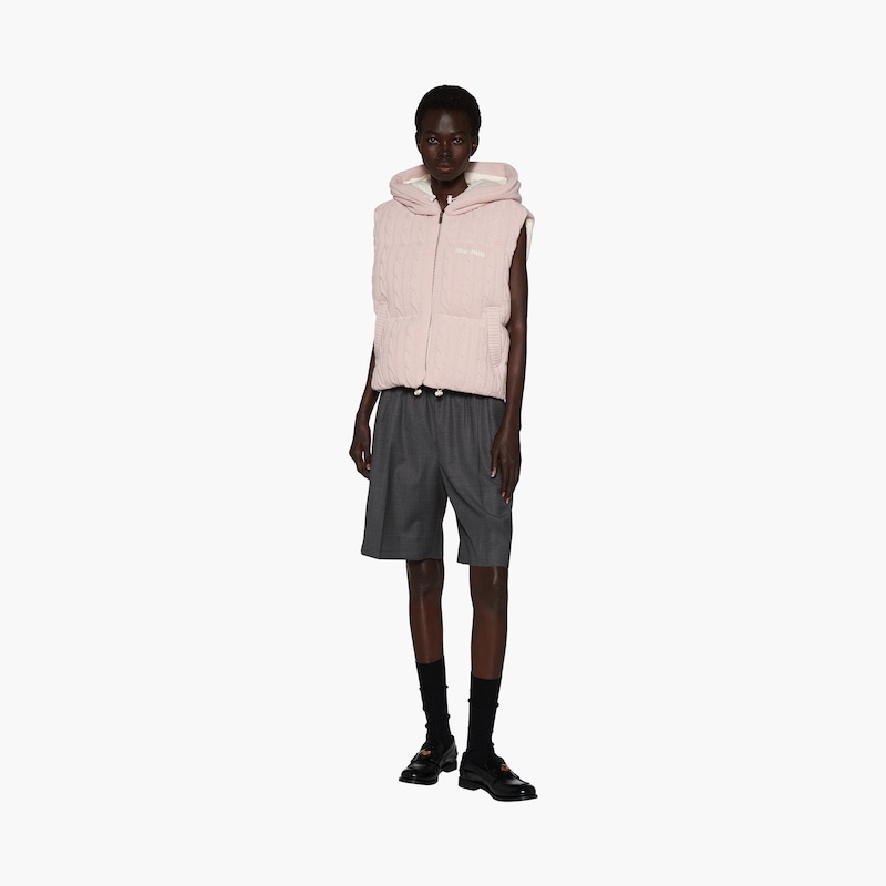 Padded cashmere wool down vest - 5