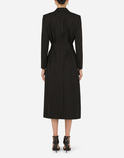 Dolce & Gabbana Pinstripe woolen robe coat outlook