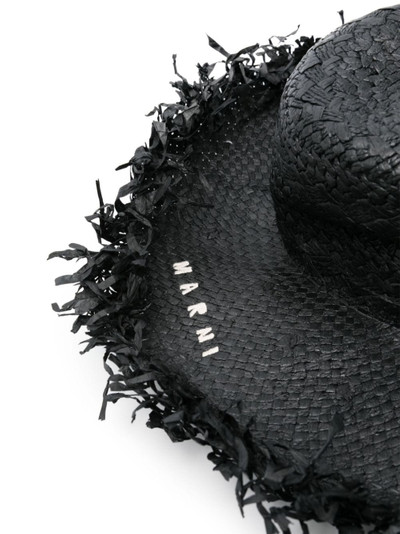 Marni logo-embroidered woven-raffia hat outlook