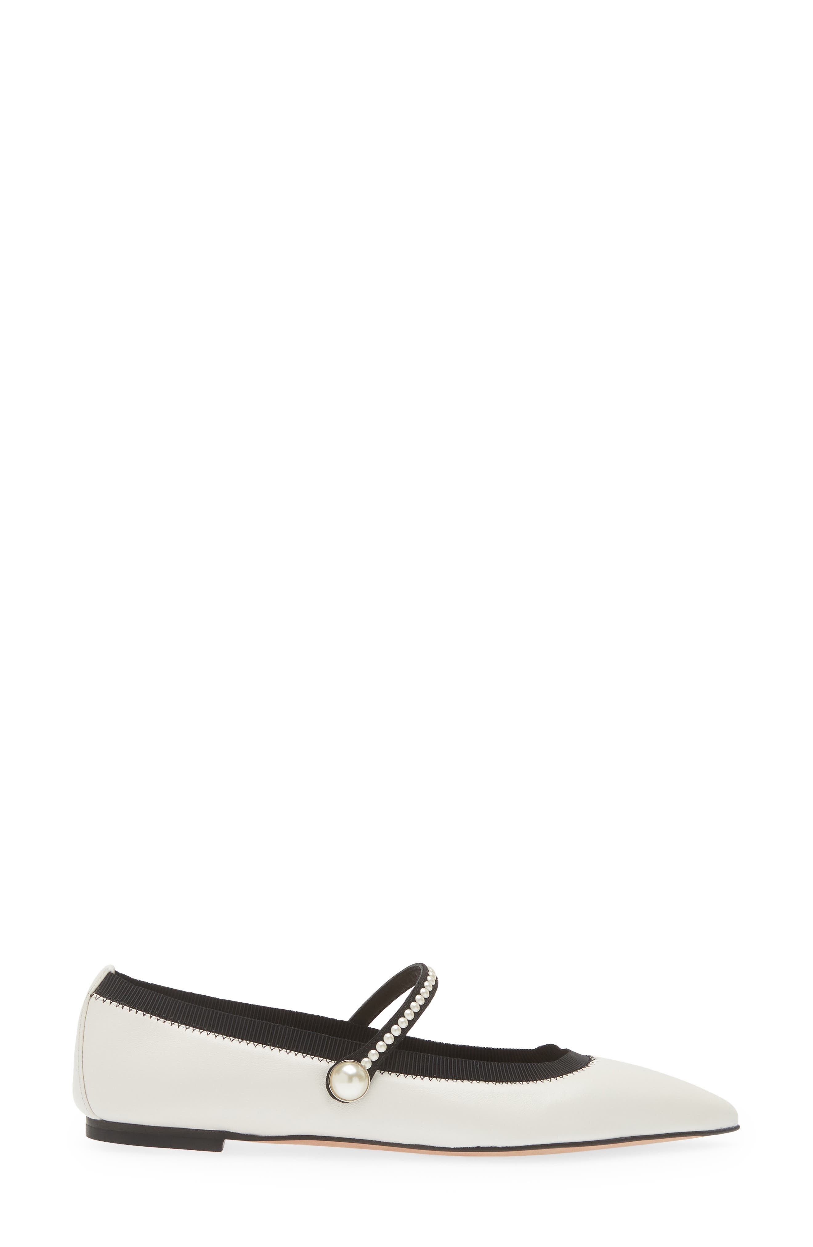 Romy Pearly Strap Pointed Toe Mary Jane Flat - 3