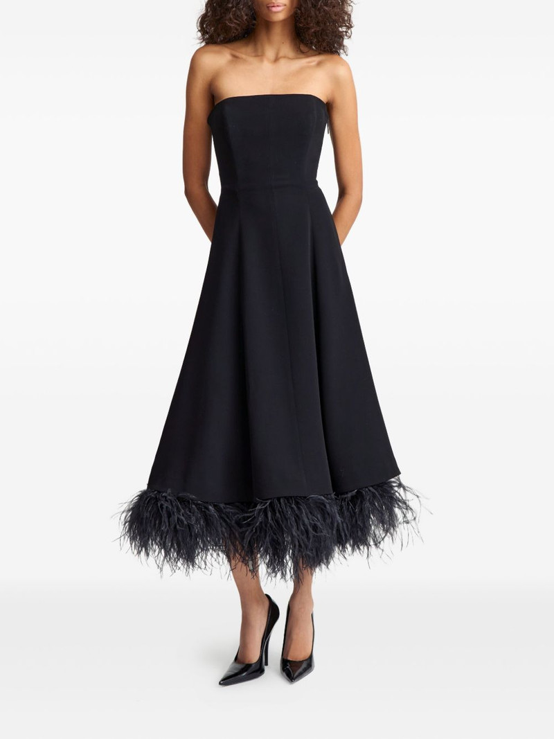 16ARLINGTON Gioele feather-trim midi dress outlook