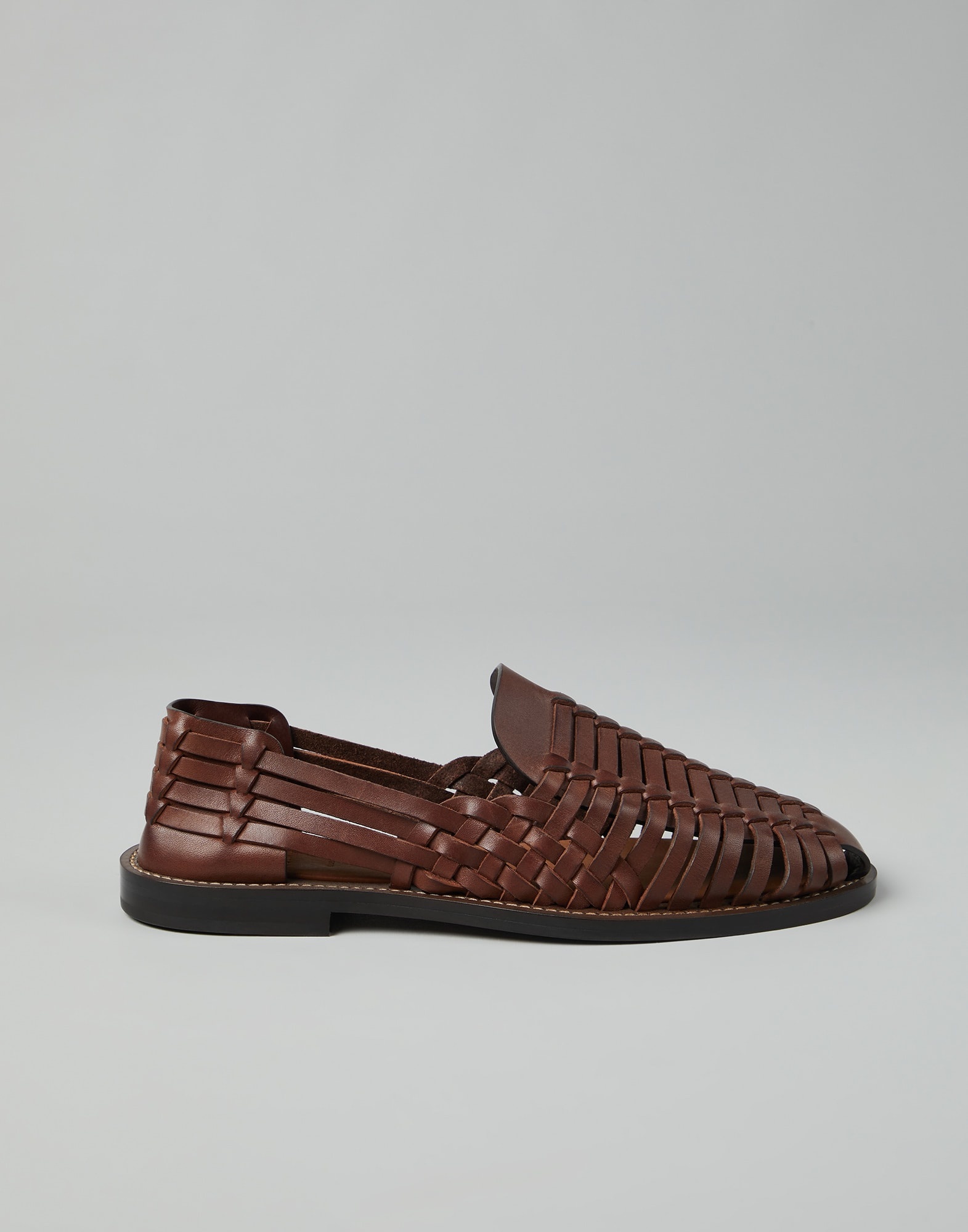 Woven calfskin sandals - 5