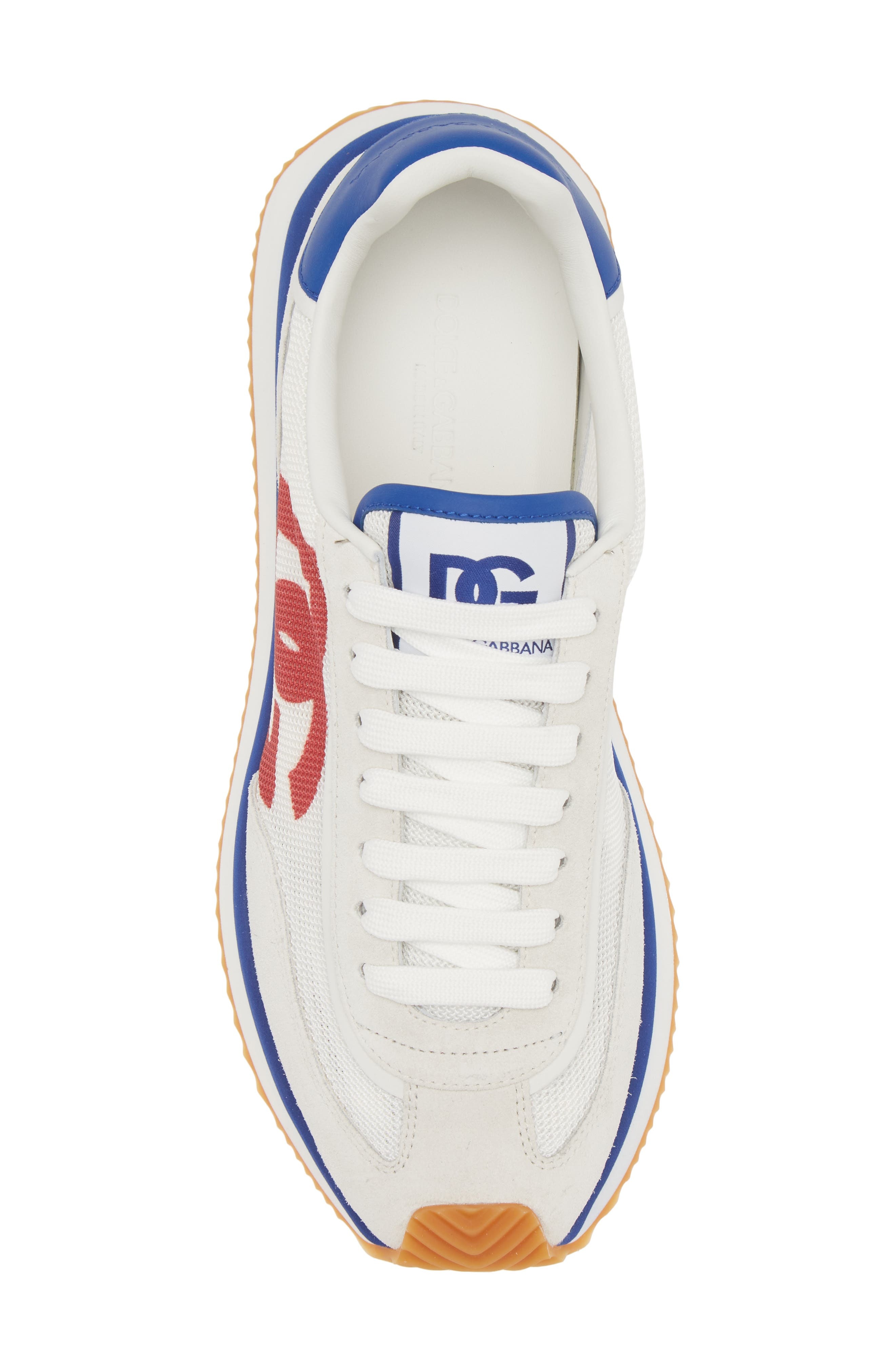 Dolce&Gabbana DG Cushion Sneaker in White/Electric Blue/Red at Nordstrom - 5