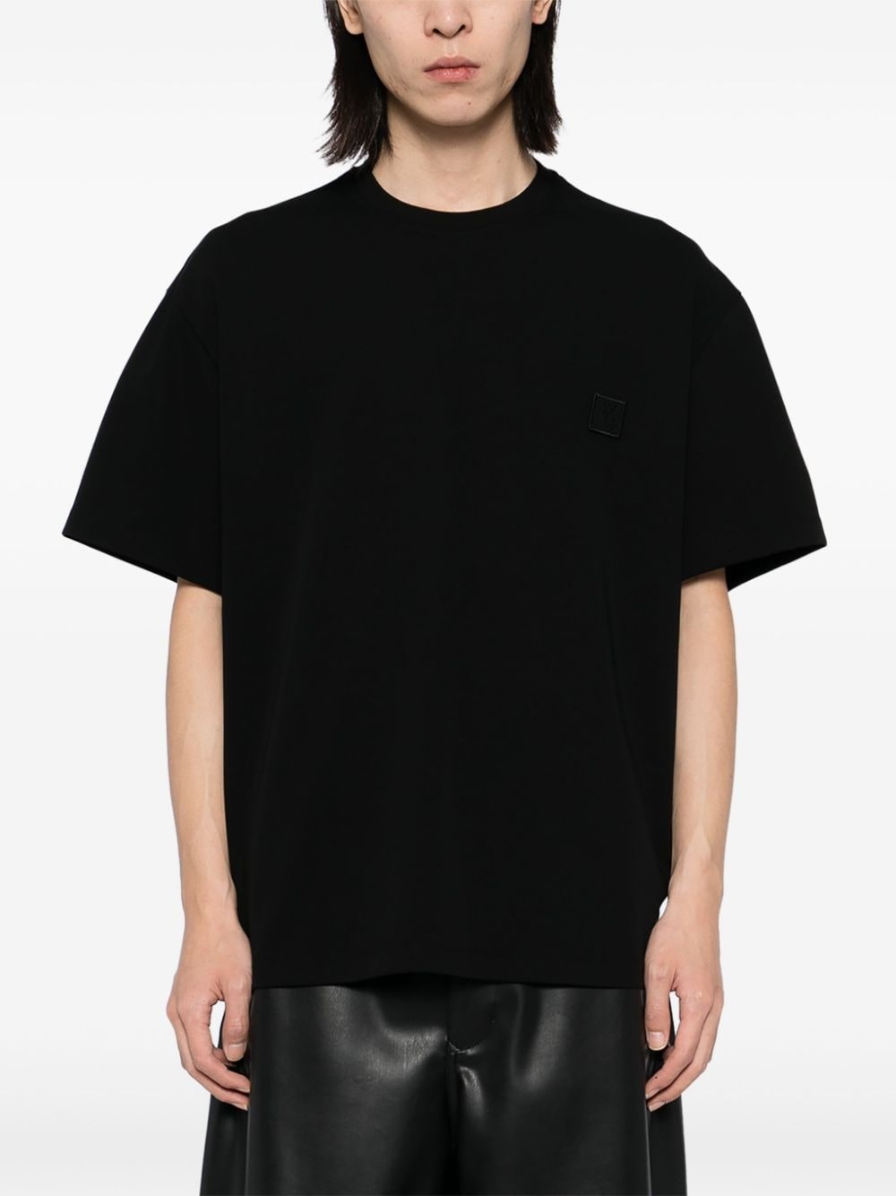 logo-patch cotton T-shirt - 3