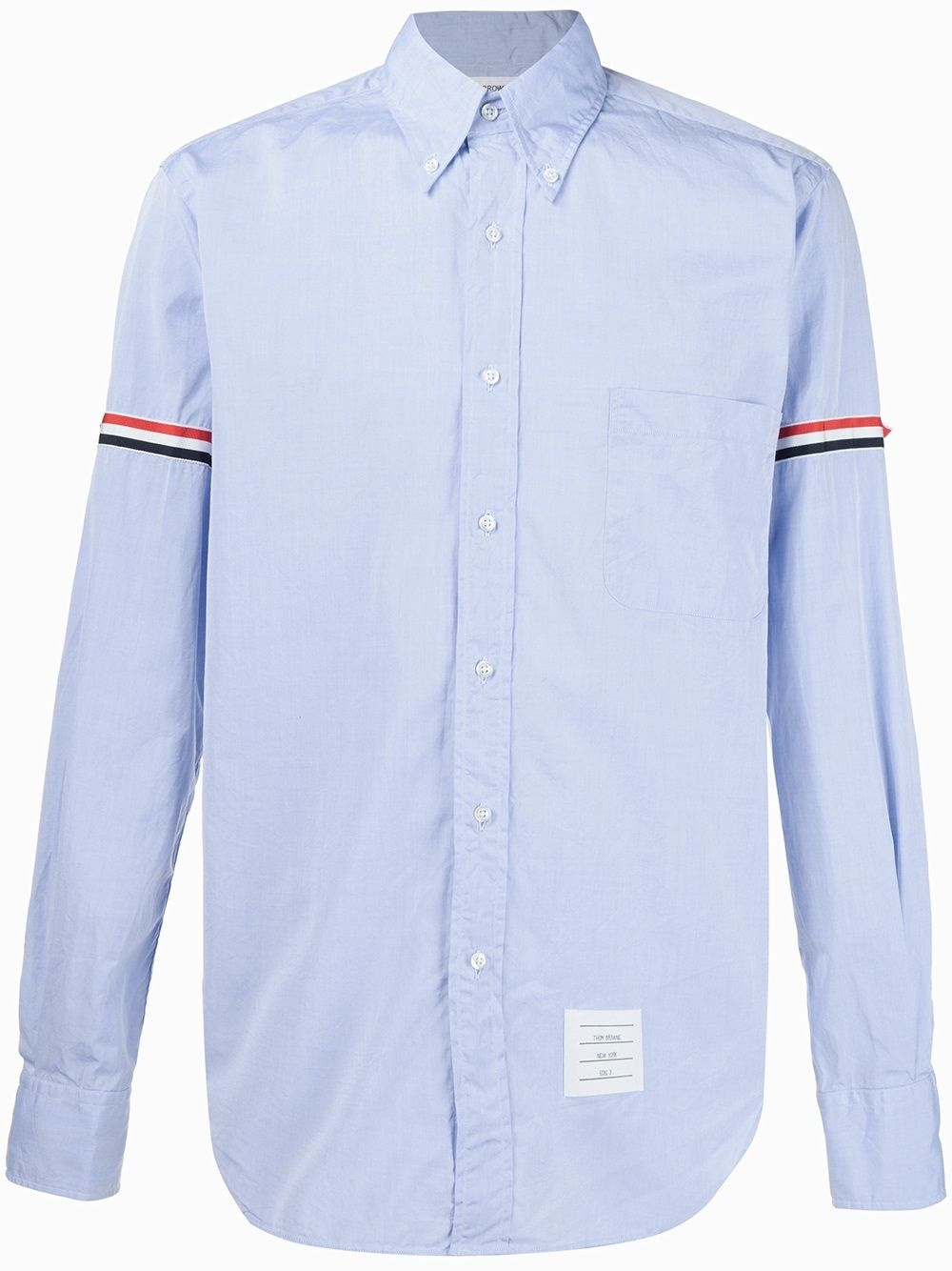 striped-detail long-sleeved shirt - 1